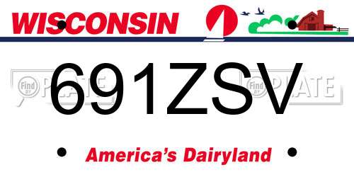691ZSV Wisconsin License Plate