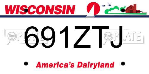 691ZTJ Wisconsin License Plate