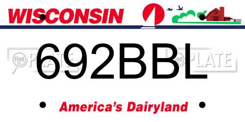 692BBL Wisconsin License Plate