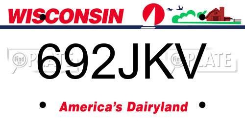 692JKV Wisconsin License Plate