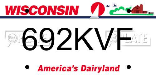 692KVF Wisconsin License Plate