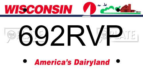 692RVP Wisconsin License Plate