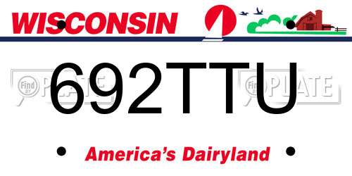 692TTU Wisconsin License Plate