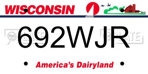 692WJR Wisconsin License Plate