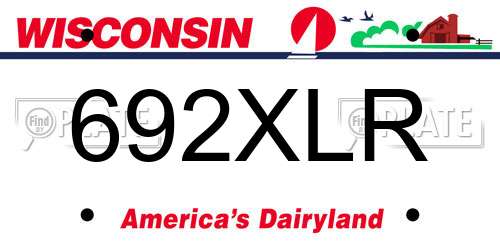 692XLR Wisconsin License Plate