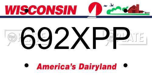 692XPP Wisconsin License Plate