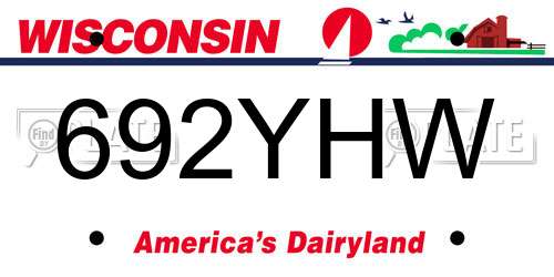 692YHW Wisconsin License Plate