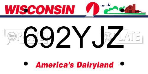 692YJZ Wisconsin License Plate