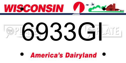 6933GI Wisconsin License Plate