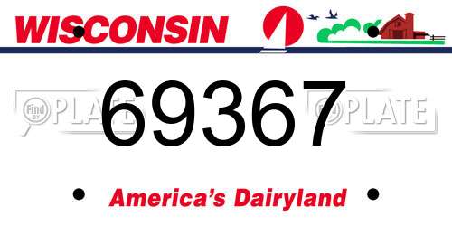 69367 Wisconsin License Plate