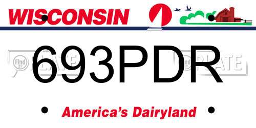 693PDR Wisconsin License Plate