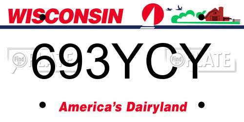 693YCY Wisconsin License Plate