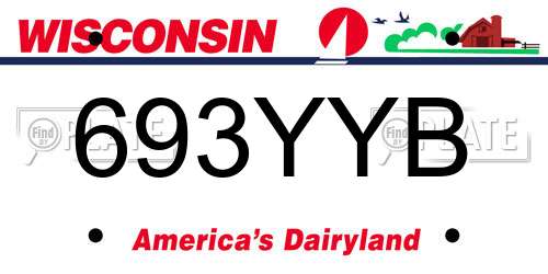 693YYB Wisconsin License Plate
