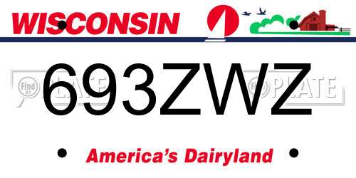 693ZWZ Wisconsin License Plate