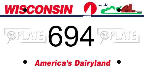694 Wisconsin License Plate