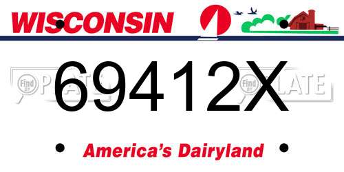 69412X Wisconsin License Plate