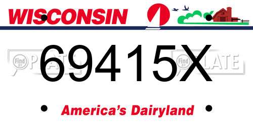 69415X Wisconsin License Plate