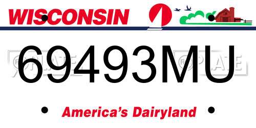 69493MU Wisconsin License Plate