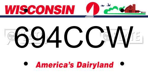 694CCW Wisconsin License Plate