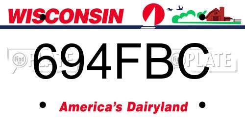 694FBC Wisconsin License Plate