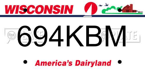694KBM Wisconsin License Plate
