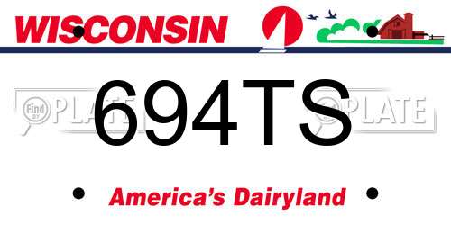 694TS Wisconsin License Plate