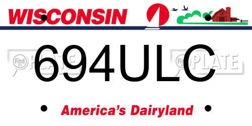 694ULC Wisconsin License Plate