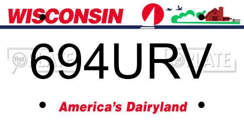 694URV Wisconsin License Plate