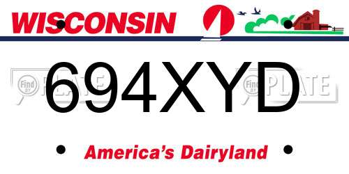 694XYD Wisconsin License Plate
