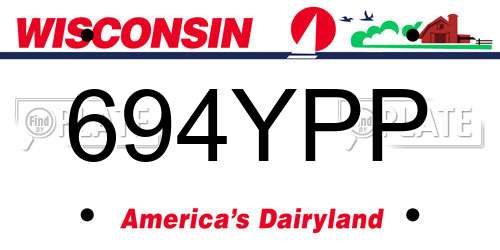 694YPP Wisconsin License Plate