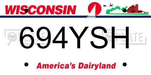 694YSH Wisconsin License Plate