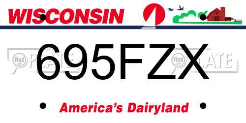 695FZX Wisconsin License Plate