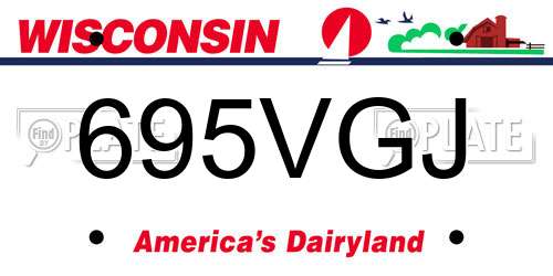 695VGJ Wisconsin License Plate