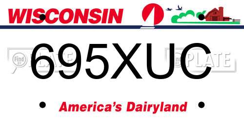 695XUC Wisconsin License Plate