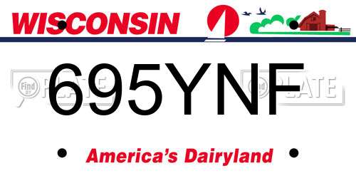 695YNF Wisconsin License Plate