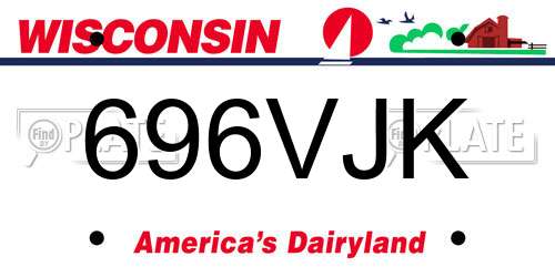 696VJK Wisconsin License Plate