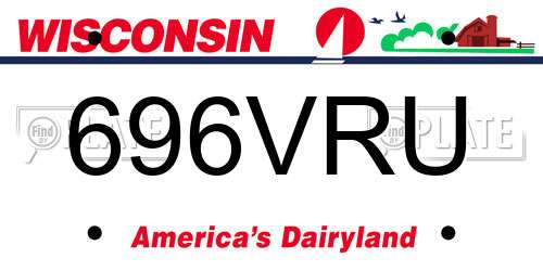 696VRU Wisconsin License Plate