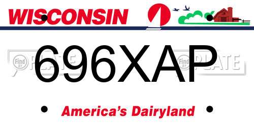 696XAP Wisconsin License Plate