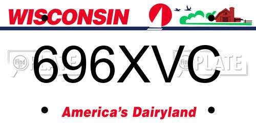 696XVC Wisconsin License Plate