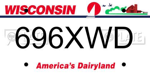 696XWD Wisconsin License Plate