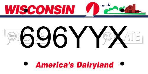 696YYX Wisconsin License Plate