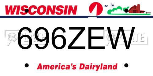 696ZEW Wisconsin License Plate