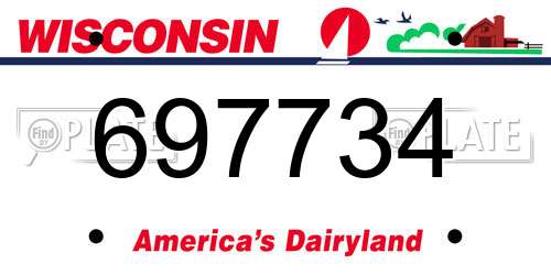 697734 Wisconsin License Plate