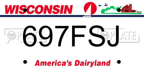 697FSJ Wisconsin License Plate