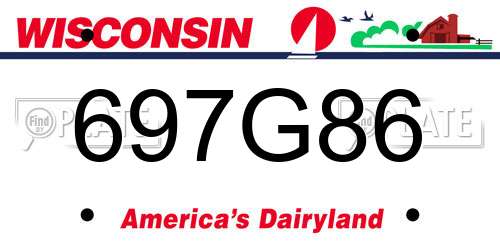 697G86 Wisconsin License Plate