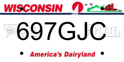 697GJC Wisconsin License Plate