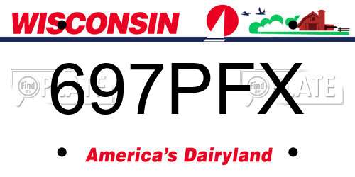 697PFX Wisconsin License Plate