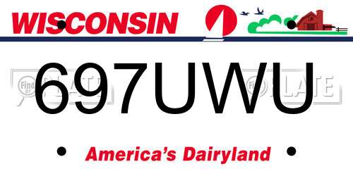 697UWU Wisconsin License Plate