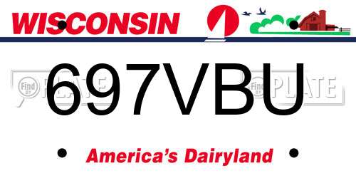 697VBU Wisconsin License Plate