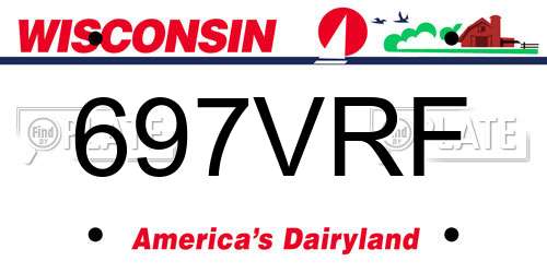 697VRF Wisconsin License Plate